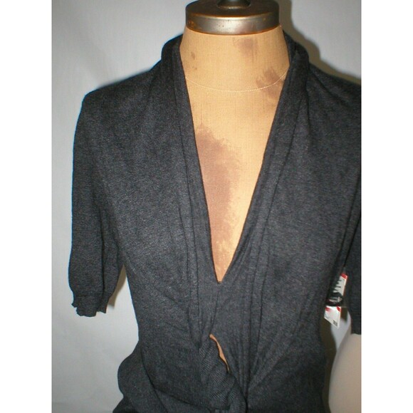 New NWT Rachel Roy Dress Gray Sweater XS Sexy Front Knot Sleeves Cotton Viscose - Picture 5 of 5
